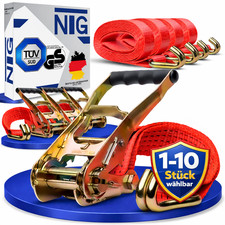 Spanngurte mit Ratsche und Haken 5t 5000kg 8m Meter Spanngurt TÜV / GS, 1-10Stk.