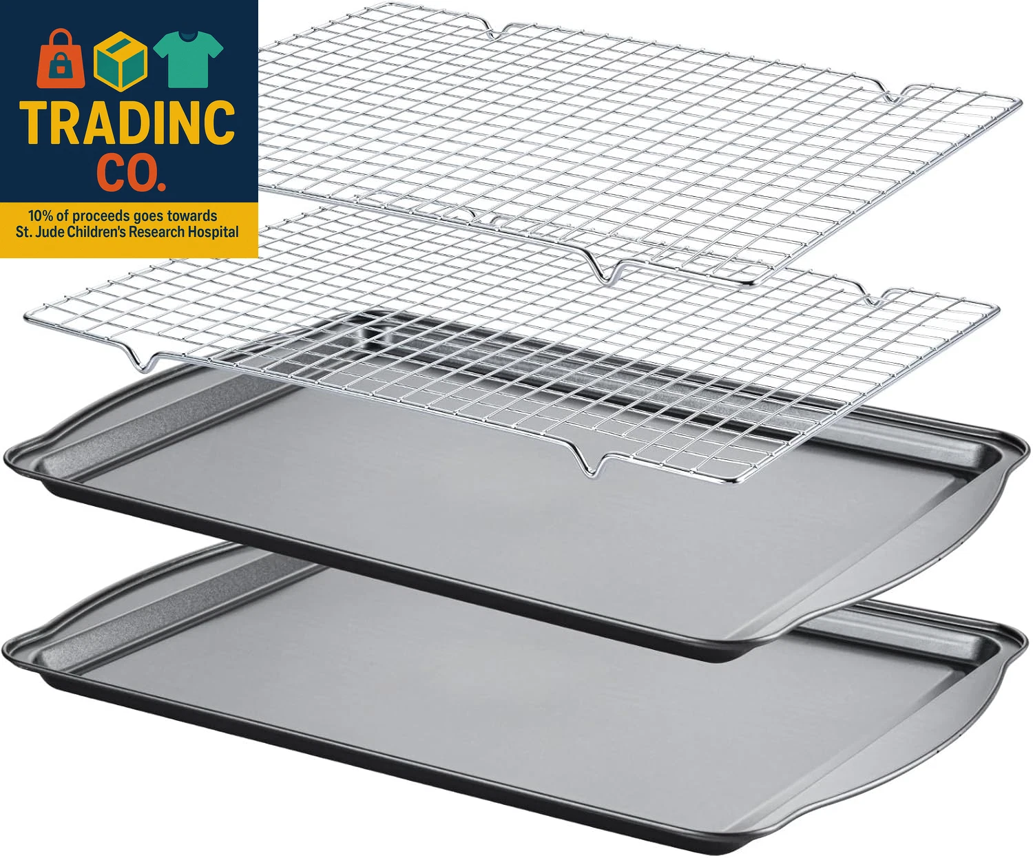 Baking Sheet with Cooling Racks - Carbon Steel Cookie Sheets for Baking [2 Sheet
Opens in a new wind