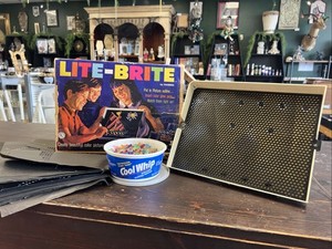 Vintage ORIGINAL 1967 "LITE BRITE" Hasbro Toy Light Bright w/ Original Box Pegs 