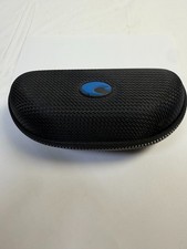 Costa Del Mar Black Semi-Hard Zip Sunglasses Case Blue Logo Case Only