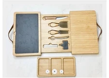 ~💕New Sergio Charcuterie Board Sealed~Slate~Knives~ Chalk~ Label Slate~Divider~