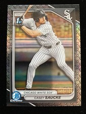 2024 Bowman Chrome Draft CASEY SAUCKE 1st Rookie STEEL METAL REFRACTOR #/100 RC