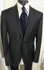 ERMENEGILDO ZEGNA SIZE 40R DARK GRAY 2 BUTTON WOOL SPORTCOAT