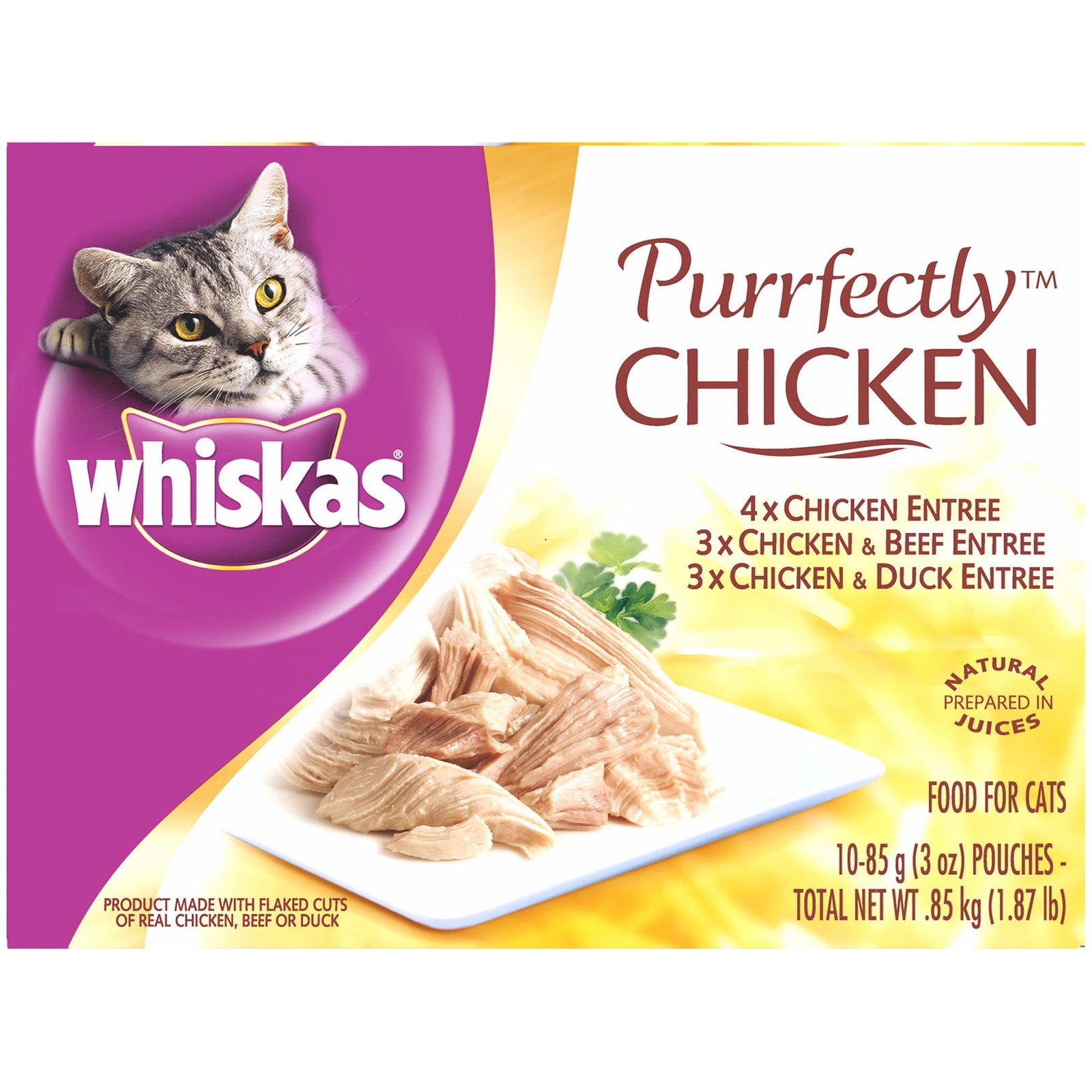 WHISKAS PURRFECTLY Chicken Variety Pack Wet Cat Food 3 Ounces (10 Count)