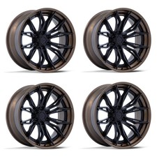 Set 4 20 Fuel Fc404 Mutiny 20x9 6x135 1mm Matte Black Gloss Bronze Lip Wheels