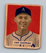 1949 Bowman #112 Sam Chapman LOW GRADE Vintage Baseball Card