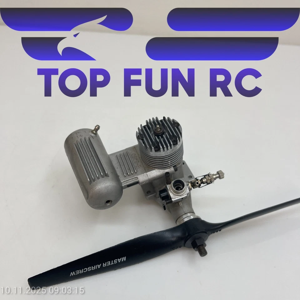 OS MAX FP 40 2-STROKE NITRO RC AIRPLANE ENGINE W/ SPINNER & MUFFLER - Image 3 of 3