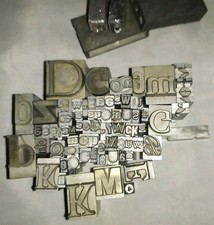 Metalowy napis do prasy drukarskiej Vintage