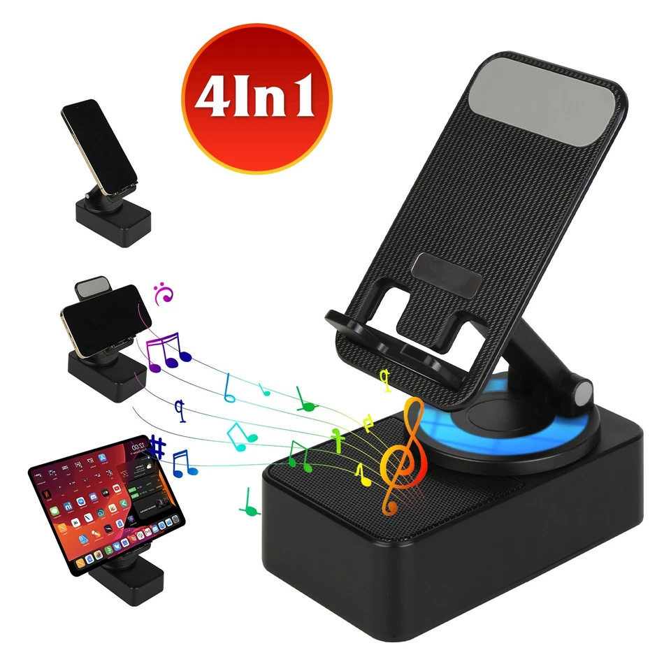 Alto-falante de indução sem fio com suporte para telefone luz ambiente RGB - Imagem 2 de 4