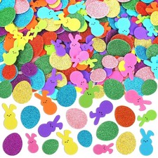 300 Pieces Easter Foam Stickers Colorful Bulk Egg Bunny Stickers for Spring E...