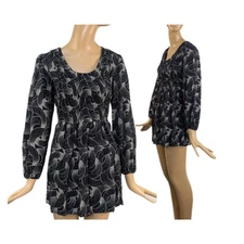 1970s Young Edwardian Arpeja puff sleeve minidress/smocked vintage long sleeve