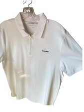 Calvin Klein Men's Lifestyle Liquid Touch Polo Shirt, White, Large