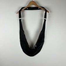 Borsa a tracolla double face Sash 100% pelle nera e marrone tracolla regolabile