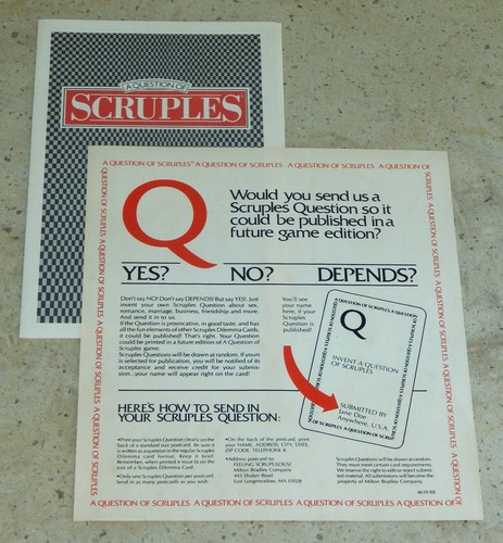 Vintage 1986 A Question of SCRUPLES Adult Conversation Milton Bradley Board Game - Picture 9 of 11