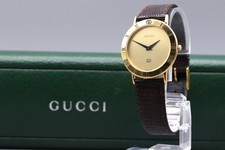 [Near MINT w/ Box] Vintage Gucci 3000M Gold Dial Men's Quartz Watch