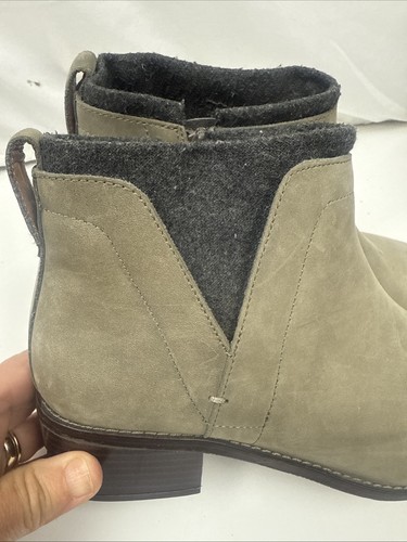 Vionic Joslyn Women's Bootie Biker Ankle Side Zip Heel Boot Leather Gray 6 Shoes - Picture 3 of 13