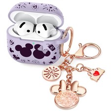 with Cute Keychain Compatible with Apple Airpods 4 Case 2024 Women, Soft Si...
