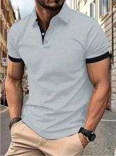Men's Short Sleeve Polo Shirt – Casual Summer T-Shirt for Beach and Daily Wear