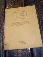 Hammond Chord Organ SERVICE INFORMATION model S, S-1, S-4. service repair manual