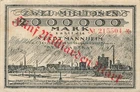 Mannheim City 5 Billion Mark Overprint on 2 Million Mark