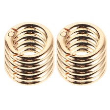 16Pcs Versatile Golden Alloy Key Rings Spring Round Clips for Keychains and Bags