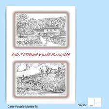 CP M 48023-117 POSTCARD 2 DRAWINGS 48 SAINT ETIENNE FRENCH VALLEY
