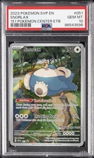 2023 POKEMON 151 POKEMON CENTER ELITE TRAINER BOX PROMO SVP #051 SNORLAX PSA 10