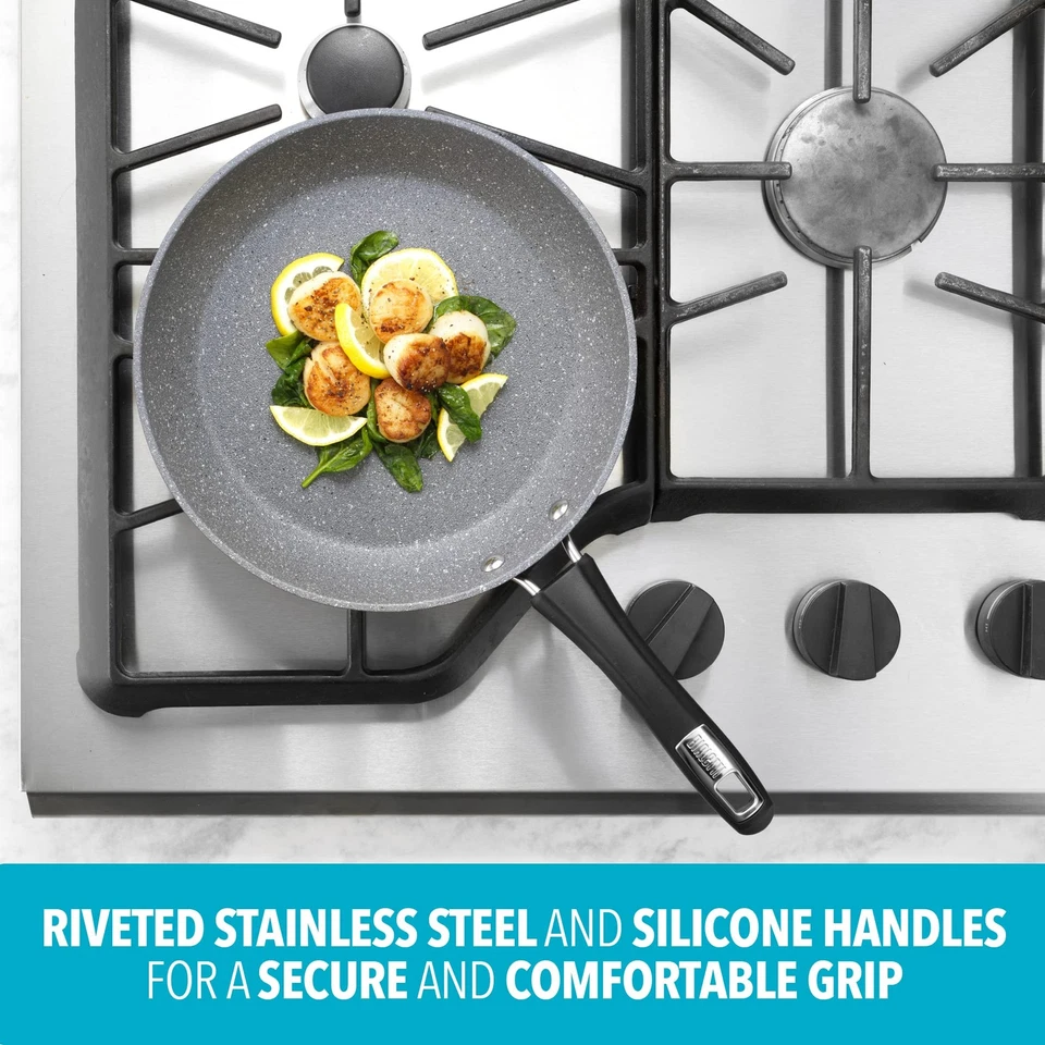 Juego de utensilios de cocina Bialetti Impact de 10 piezas de aluminio texturizado con ollas, sartenes y... Foto 4 de 4