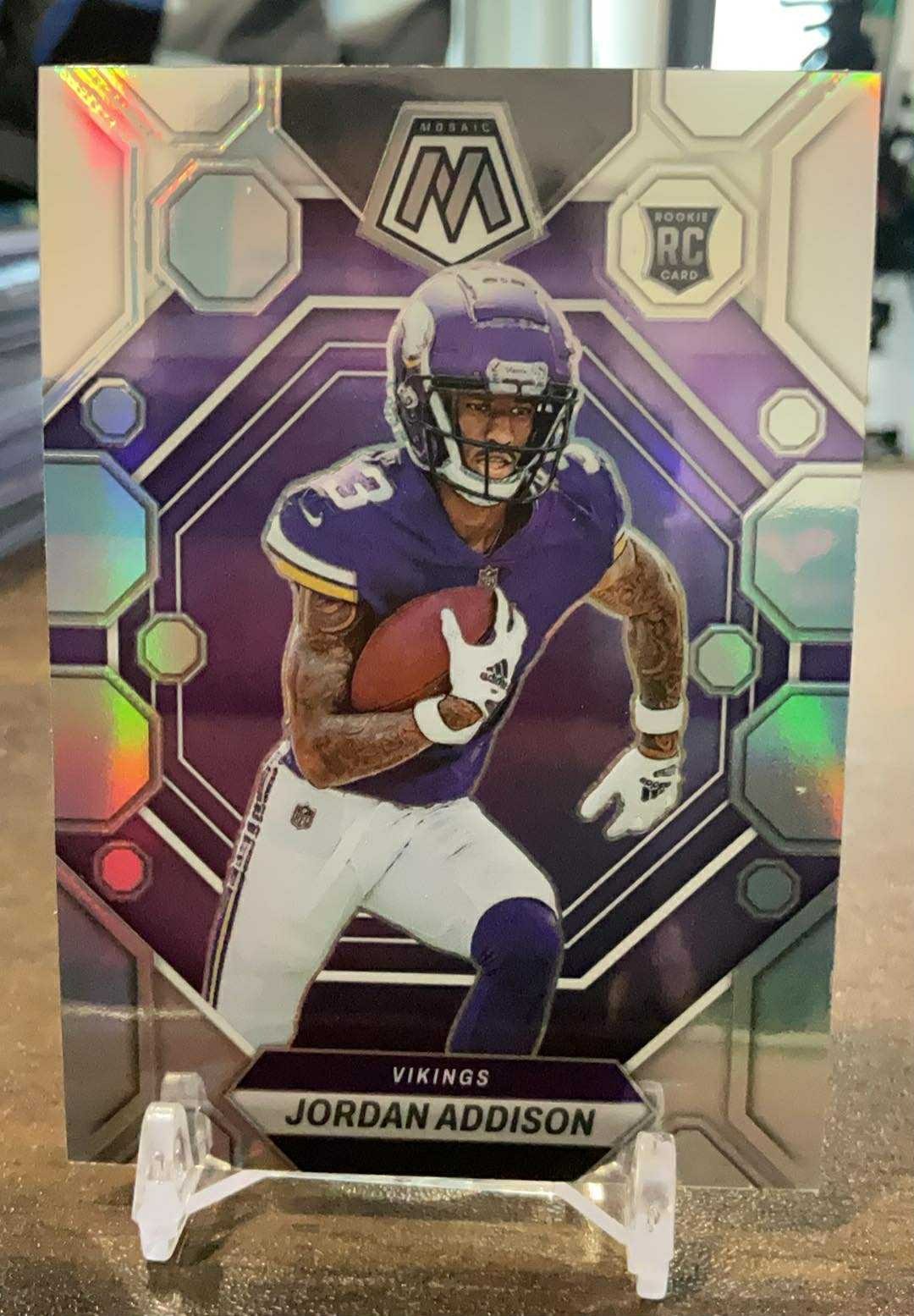 2023 Mosaic Football Jordan Addison RC Silver Base #337 Minnesota Vikings