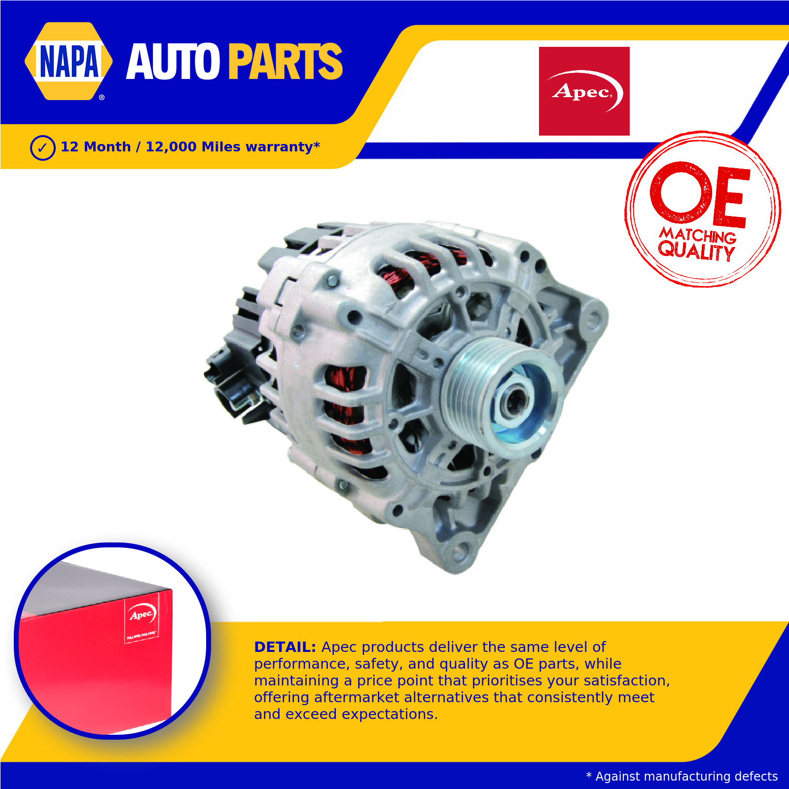 Alternator AAL1825 Apec 5702A4 5702KZ 57056E 57058E 5705A4 Quality Guaranteed