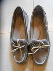 NWOB WOMEN'S/GIRLS SPERRY TOP SIDER SILVER GLITTER LEATHER BOAT SHOES SIZE 5.5 — photo 1