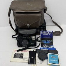 Minolta Hi-Matic AF 35mm Autofocus Film Camera 38mm f/2.8 Lens Case Japan EUC