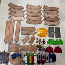 BRIO 47 Piece Wooden Rail Set Crane 87886f