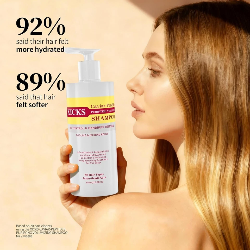 Champú de volumen con aceite de menta para enfriamiento, eliminación de caspa y control de aceite Foto 2 de 4