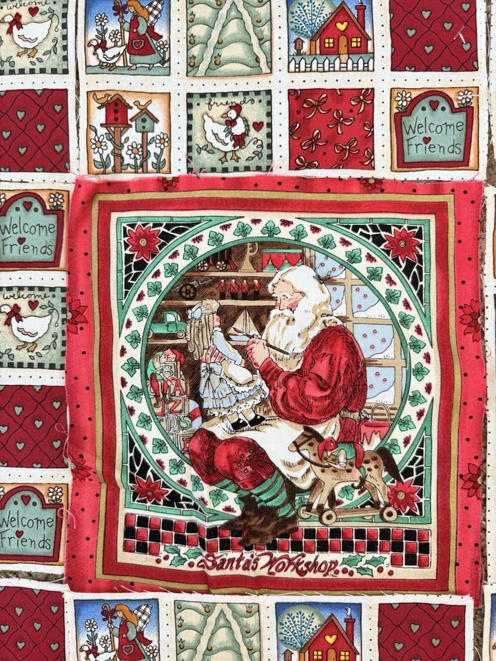 "Colcha tramposa de Navidad vintage precortada 7"" cuadrados total de 70 piezas" Foto 3 de 4