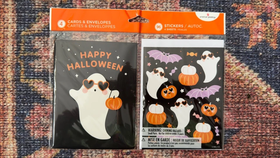 Lote de 3 tarjetas de Halloween más paquete de pegatinas Foto 2 de 4