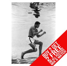 MUHAMMAD ALI BB1 UNDERWATER BOXING GYM POSTER A4 A3 SIZE - BUY 2 GET ANY 2 FREE