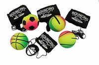 "4Er Set Springball/Returnball/Flummi \"Neon\" Armband & Schnur Ø4,7Cm (2700021)"