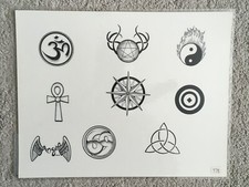Tattoo Studio Shop Flash Single by Angel Peace Sign Cross "69" 11" X 14" Print