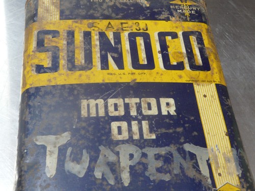 Sunoco Motor Oil Tin Can 2 Gallons Empty Can - Picture 2 of 6