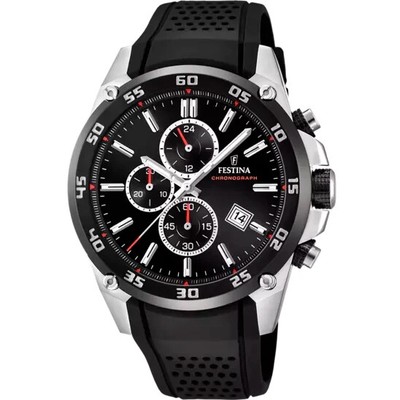 Festina The Originals F203305 Mens Black Rubber Chronograph Dial Quartz Watch