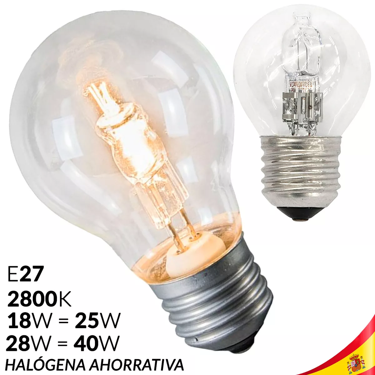 Bulb Halogen E27 Of 18W 28W 40W Ahorrativa 30 410 Lumens 2800K