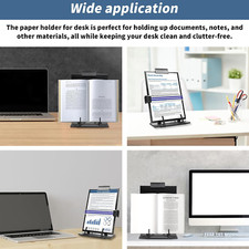 MaxGear Soporte Para Documentos De Escritorio Para Escribir, Soporte De Escritorio Para Escribir Soporte De Papel Para Escritorio Con 4 Hebillas Magneticas Soporte De Malla Metalica
