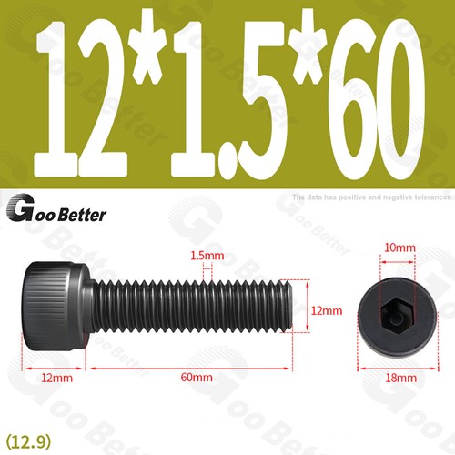 Feingewinde Zylinderschrauben 12.9 Stahl M6 M8 M10 M12 Schwarz Innensechskant - Bild 81 von 85