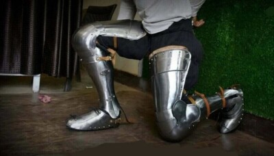 Jambières Et Chaussures D'armure Médiévale En Acier - Taille Adulte - LARP/SCA