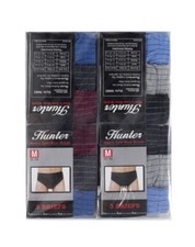 Men's 12-Pack No Fly Premium Cotton Blend Bikini Striped Briefs Underwear