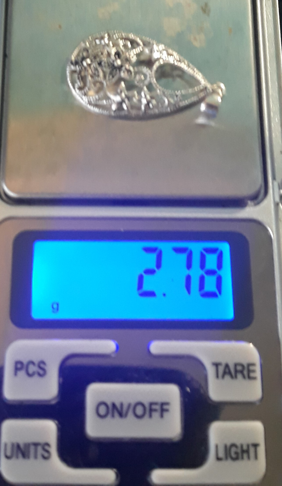 Large Solid 925 Sterling Silver Pendant Charm Tea… - image 7