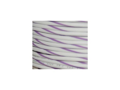 NAMZ 18-Gauge, 100 Feet Spool of Primary Wire, White, Violet Stripe 893408
