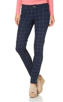 AJC girls Röhre Gr.32-44 NEU Hose Slim Fit Damen Stretch Blau Karo L32 Arizona