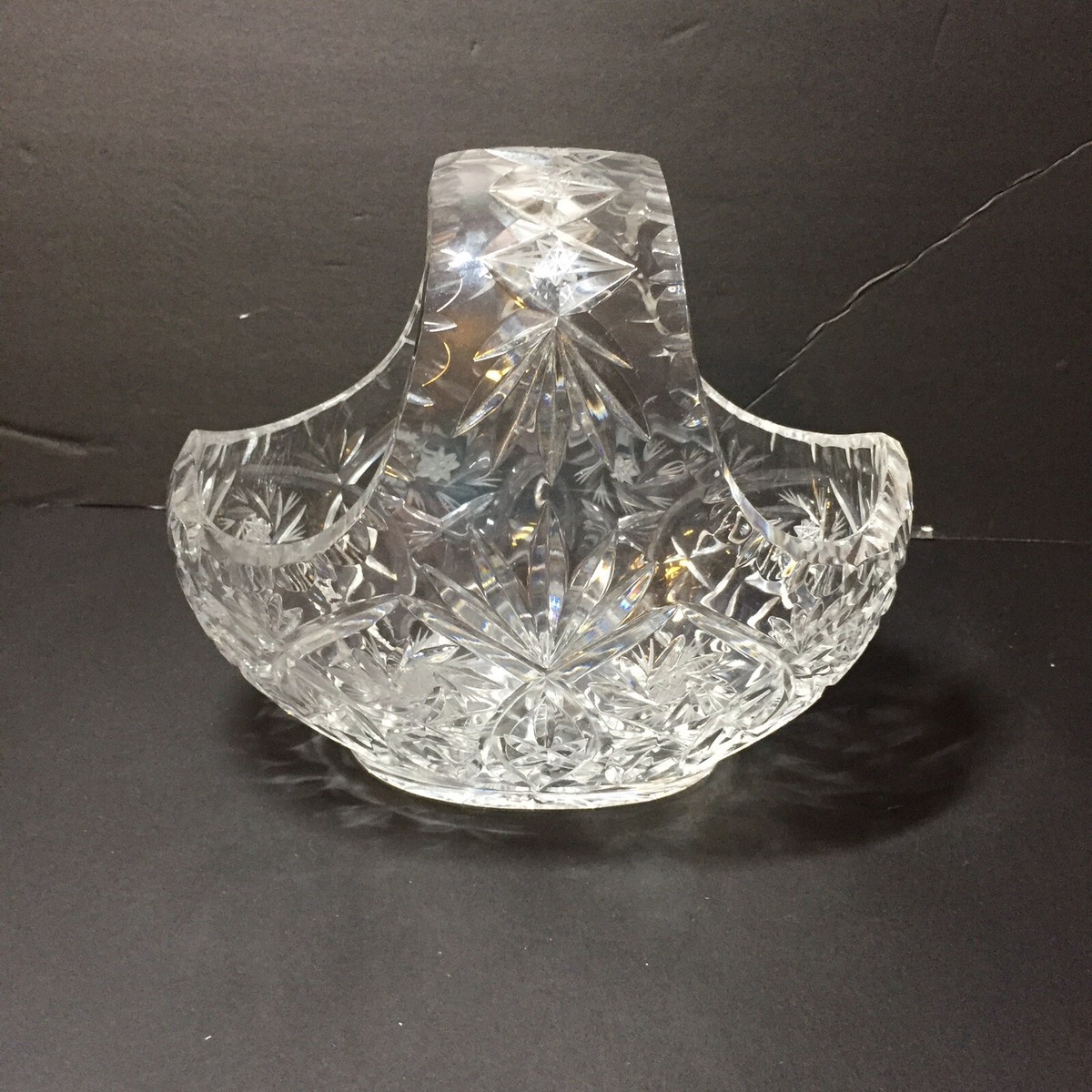 オールドIrena クリスタルガラス ハンドメイド Vintage Irena 24% Lead Glass Crystal Basket Violetta Pattern | eBay